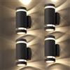 CELAVY LED Applique da Esterno Parete 4 Pezzi, IP65 Impermeabile Lampada da Esterno 3000K Bianco Caldo, Lampade Muro Moderno in Alluminio, Aplique da Esterni per Corridoio, Nero