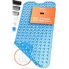 LICHTENHEIM Tappetino da doccia antiscivolo Sensitiv 100 x 40 cm, con 2 ganci, tappetino antiscivolo per vasca da bagno senza BPA, tappetino da bagno resistente alla muffa e lavabile (blu trasparente)
