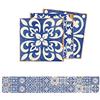 S-TROUBLE 24 pz Blu e Bianco Piastrelle di Porcellana Adesivo Peel Stick Pavimento Stickers Murali Backsplash Impermeabile Fai da Te Autoadesivo Cucina Bagno Decorazione 20x20 cm