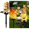 YZYOE Solare scoiattolo pino lampada, giardino decorazione resina carino animale terra lampadas, wireless tramonto all'alba LED lampada impermeabile.