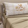 PETTI Artigiani Italiani - Lenzuola in Cotone con Federe in Stampa Digitale, Lenzuola Matrimoniali, Completo Letto Matrimoniale, Teddy Love Tortora, 100% Made in Italy