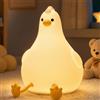 Auxmir Luce Notturna Neonato Pollo in Silicone, Lampada da Comodino Bambini Morbida Touch con Colori RGB, 3 Livelli Dimmerabili e 2 Modalità, LED Ricaricabile 2000mAh USB per Sonno, Decorazione Camera