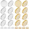 Beebeecraft 1 Scatola da 60 Pezzi di Cabochon per Orecchini in Acciaio Inossidabile Placcato in Oro 18K e Argento Sterling con Base A Castone Perni A Tazza per La Creazione di Gioielli