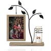 Afuly Cornice Foto Legno Vintage 10x15 per Marrone Naturale con Vaso e Albero Metallo Decorazione Tavolo Regalo Compleanno Trasloco Laurea Matrimonio per Donna Mamma Nonna Amici Famiglia Coppia