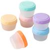 CANCYCC 6 piccole lattine con coperchio, in plastica, da 60 ml, piccoli contenitori con coperchio, piccoli contenitori per alimenti riutilizzabili per salse, spezie, marmellata