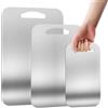 URMONA Set 3 Taglieri Acciaio Inox 304, Tagliere Cucina Doppio Lato S+M+L