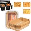Moleath Accessori Friggitrice ad Aria in Silicone, 2 Pezzi Teglie Cestino Friggitrice ad Aria adatti per Philips Essential Airfryer 4,1L, Contenitori Riutilizzabile Quadrato