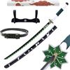 Hashiman Katana Demon - Vera Manga Sciabola + Porta Spada di Legno + Cintura - Catana Giapponese Decorazione Cosplay Giocattolo per Bambini Adulti Gioco Costumi (Sanemi Shinazugawa)