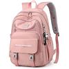 DORRISO Zaino Donna Scuola Leggero 15.6 Pollici Pc Zaino Donna con Portachiavi Pendente Molteplici Tasche Viaggio Casuale College Quotidiano Impermeabile Elegante Uomo Backpack Rosa