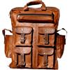 american blue Zaino in vera pelle per uomo - Vintage - Zaino con tasche multiple - Zaino da viaggio casual - Marrone - Taglia XL 45,7 x 35,6 x 10,2 cm, marrone, 18X14X4.5