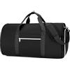 Outplea 34L Borsa da Viaggio Pieghevole Uomo Donna, Borsa Porta Abiti Grande con Scomparto per Scarpe, Borse Sportivo con Tasca Bagnata per Fine Settimana, Nero