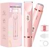 Brigin Rasoio da donna, 2 in 1, a doppia testa, con ricarica USB-C, rasoio elettrico da donna, per viso, gambe e braccia, bikini trimmer con testa di taglio impermeabile, facile da pulire