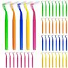 SKHAOVS 40 Pezzi Spazzolini Interdentali,Push-pull Spazzola Interdentale,L-Scovolino per Pulizia Denti con Coperchio Scovolini Interdentali con Manico Antiscivolo Cura della Bocca (5 colori)