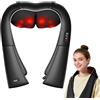 RIKE Massaggiatore Cervicale Shiatsu con Funzione Riscaldante, Massaggio Spalle e Schiena con 3 Intensità e Rotazione Bi-direzionale, Regalo per Donna e Uomo, Ideale per Casa, Ufficio e Auto