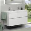 Geberit Acanto lavabo doppio, evineo ineo5 evo mobile, La: 120 cm, 4 scomparti estraibili, con maniglia incassata,, 500627012+BE0980WH, Acanto [Mobili da Bagno > Mobili con Doppio Lavabo]