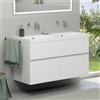 Geberit Acanto lavabo doppio, evineo ineo5 evo mobile, La: 120 cm, 4 scomparti estraibili, con maniglia incassata,, 500628012+BE0980WH, Acanto [Mobili da Bagno > Mobili con Doppio Lavabo]