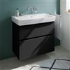 Geberit Renova Plan lavabo, evineo ineo5 evo mobile La: 85 cm, 2 scomparti estraibili, con maniglia incassata,, 501700001+BE0989BM, Renova Plan [Mobili da Bagno > Mobili con Lavabo Integrato]