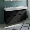 Geberit Renova Plan lavabo doppio, evineo ineo5 evo mobile La: 130 cm, 4 scomparti estraibili, con maniglia incassata,, 501711008+BE0992BM, Renova Plan [Mobili da Bagno > Mobili con Doppio Lavabo]