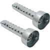 Baceyong 2 pezzi 35mm Silenziatori universali per marmitta moto, silenziatori terminali per marmitta moto rimovibili, Argento