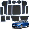 BSTW Compatibile con VW Polo MK6 2017-2025 Tappetini Antiscivolo per VW Polo Life Style R-Line Tappetini in Gomma per Console Centrale, Porta Bicchieri, Scanalatura Porta (Blu)