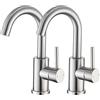 ZYNUHMO rubinetto da bagno,rubinetto da bagno/cucina piccolo,girevole a 360°, miscelatore monocomando in acciaio inox spazzolato Due pezzi