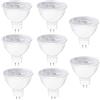 YIIFELL Lampadina LED GU5.3 MR16 12V 5W Equivalenti a 50W, Luce Calda 2700K 550 LM Angolo a Fascio 38 ° Non Dimmerabile Nessun Sfarfallio Lampada Riflettore per Plafoniera,Illuminazione Paesaggistica,8 pezzi