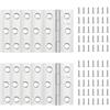 Bohaner 10 cerniere pieghevoli in acciaio inox, con 60 viti per armadi, finestre, porte (argento, 75 x 50 mm)