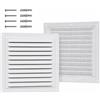 DEMLOU - Griglia di Ventilazione 20 x 20 cm, Alluminio Bianco RAL 9016. | Finitura bianca pulita, maggiore passaggio d'aria e rete antinsetti integrata per uso interno ed esterno.