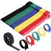 VoJoPi Fascette cavi, 100 Pezzi Riutilizzabili Nylon fascette elettricista Cinturino con Hook e Loop, Cavi Organizzator per Home Office, 5 Colori