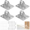 EXIN DECHEN 4 Pezzi Gancetti Con Vite Set, Robusta Anelli Ancoraggio 304 Acciaio Inox, Viti per Occhielli in Acciaio Inox Pesante, Gancio da Parete per Appendere Reti Sospese, Corde,Ancoraggio ai Soffitto