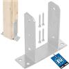KOTARBAU® Staffe per Pali - TT - Fissaggio Pali Legno - Acciaio Zincato - 100 mm - Argento - da Avvitare - Staffa Travi Legno - Resistente Alle Intemperie