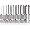 Fixinus 12 punte per cacciavite Phillips a croce, 1/4, set di punte magnetiche esagonali a testa incrociata, PH00 PH0 PH1 PH2, accessori per utensili da trapano, lunghezza 50 mm
