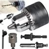 Mikqky 5 Pezzi Kit Mandrino Cremagliera, Mandrino Per Trapano Filettato 1,5-10Mm, Mandrino Sds Professionale, Conico Foro Trapano Mandrino, Mandrino Cremagliera Con Chiave(1/2-20UNF)