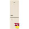 Amica KGCR 387 109 B - Frigorifero rétro, altezza 200 cm, larghezza 60 cm, 330 L/EEK D/autoportante, crema caffè