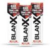 BlanX, Dentifricio Black Volcano, Dentifricio Sbiancante Extra White, Fino a 3 Gradi di Bianco in Più, Con Licheni Islandici, Cenere e Lava Vulcanica 100% Naturali, Aroma Extra Fresco, 3x75ml