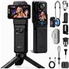 SJCAM C400 Kit Vlog (Senza memoria) - Videocamera 4K, Action Cam con Doppio Touchscreen e Sensore CMOS 1/2.8'', Batteria 7 Ore e Stabilizzazione a 6-Assi, Vlog Camera Subacquea per Viaggi, YouTube