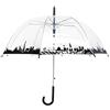 ThreeH Ombrello automatico Cupola trasparente, da donna,Ombrello Portatile Automatico Antivento KS25B