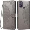 HONLEN Custodia per Motorola Moto g10 / G20 / G30 Cover, (6.5 Inches) Premium PU Pelle Wallet Magnetica Flip Case con Stampata Mandala, 3 Slot Schede, Stand Cover