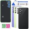 Eonpam Scocca Vetro Posteriore Sostituzione per Samsung Galaxy A54 SM-A546 Originale Coperchio Copribatteria con Vetro Fotocamera+Ricambio Kit (Nero)
