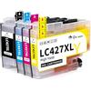 OINKWERE LC427XL Cartucce compatibili con Brother LC427XL LC427 per Brother MFC-J5955DW MFC-J6955DW HL-J6010DW MFC-J6957DW MFC-J6959DW (confezione da 4)
