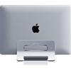 SODI Supporto per laptop verticale in alluminio, per MacBook Air, MacBook Pro, iPad, iPhone, con bloccaggio a gravità, regolazione automatica, design minimalista e ergonomico