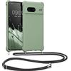 kwmobile Custodia Compatibile con Google Pixel 7 Cover - Back Case in Silicone TPU - Protezione Smartphone con Cordino - verde grigio