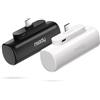 Miady Confezione da 2 mini caricabatterie portatile da 5000 mAh con connettore di tipo C integrato, uscita USB-C da 5 V 2,4 A, ricarica rapida piccolo power bank, batteria compatta compatibile con