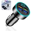 Piaeny Adattatore per accendisigari USB-C da 50 W, con voltmetro LED, 4 USB A e 2 caricabatterie da auto USB-C da 12 V/24 V, alloggiamento in alluminio