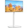 RFIVER Supporto TV da Pavimento Per TV da 32-65 Pollici LCD/LED/Plasma Porta TV da Terra in Vetro Temperato Girevole Staffa Regolabile in Altezza Fino a 35kg, Max.VESA 400x400mm.