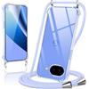 Coiwxmoi Cover per Google Pixel 10A con Cordino 6,3,Trasparente Custodia con Laccio Tracolla Corda Catena Cinghia,Ultra Morbido Silicone TPU Antiurto Case per Google Pixel 10A, Viola