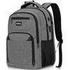 kadilong Zaino per computer portatile da 15,6 pollici, da viaggio, con porta di ricarica USB, impermeabile, per lavoro, università, grigio scuro