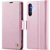 Teeirllim Custodia per Samsung Galaxy A55, Blocco RFID PU Pelle Portafoglio Flip Case, Carta Fessura, Funzione Supporto, Antiurto Case Cover per Samsung Galaxy A55, Rosa