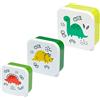 Puckator Set di 3 Contenitori per Alimenti S/M/L - Baby Dinosauri - Dinosauria