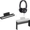 Yamaha Pianoforte digitale P-145 con 88 tasti compatti Graded Hammer in dotazione con cuffie HPH-150 e supporto per pianoforte digitale in legno L-100